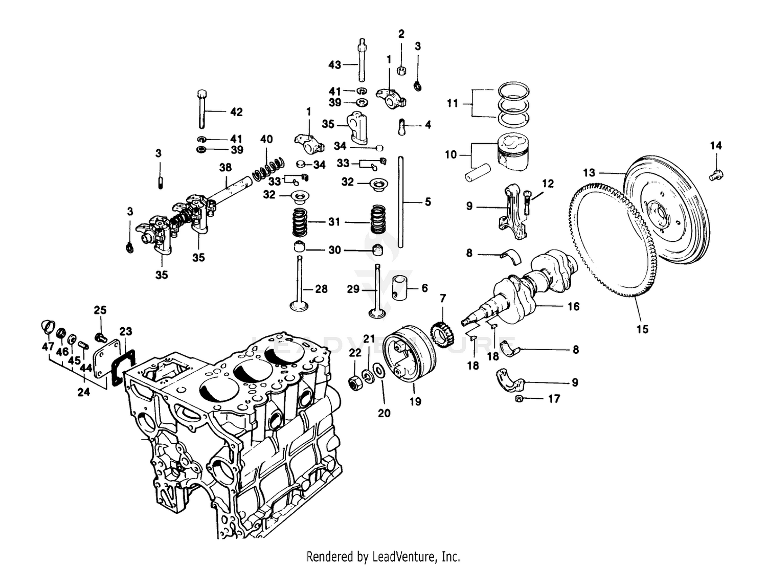 Valves And Crankshaft Assembly