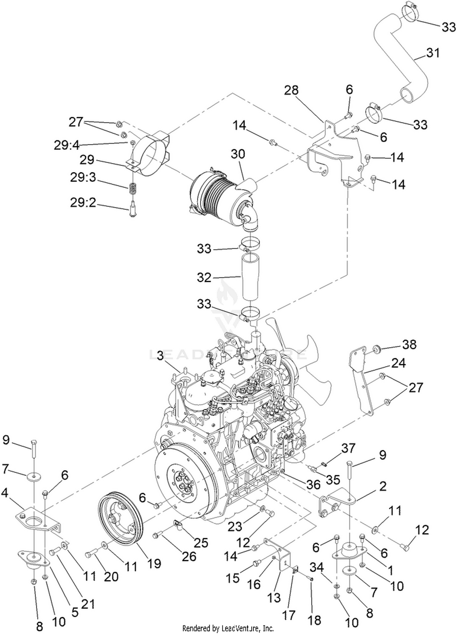 Engine and Air Cleaner Assembly