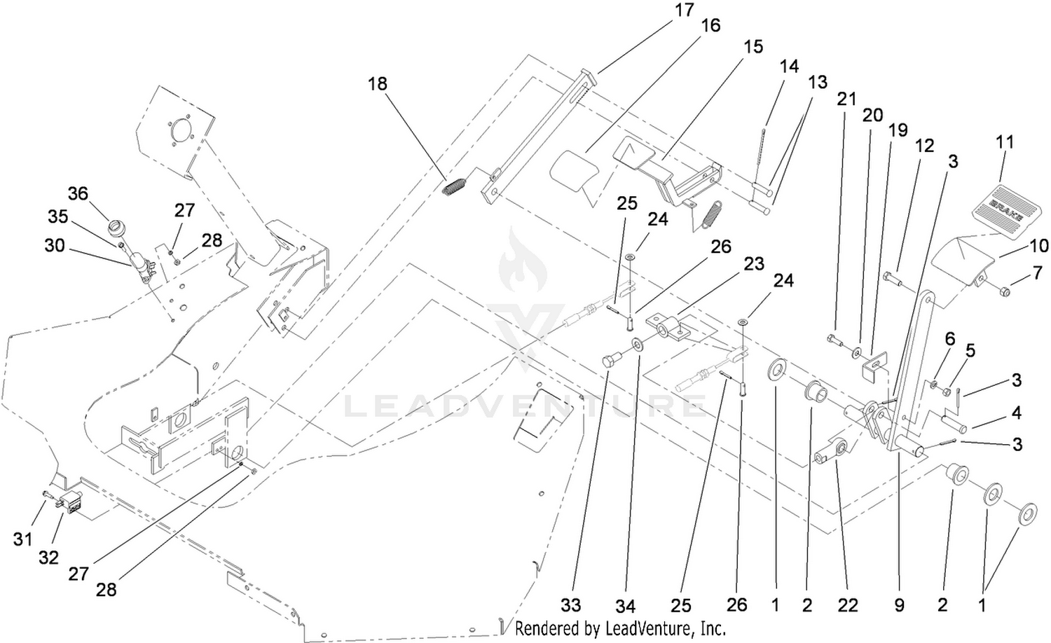 Brake and Pedal Assembly