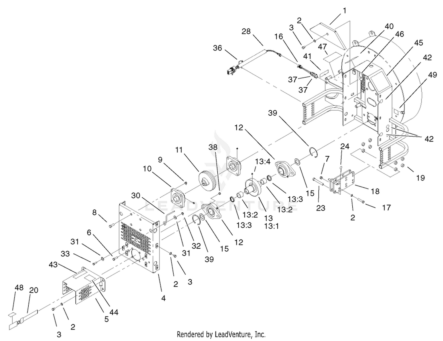 Blower, Fan And Frame Assembly