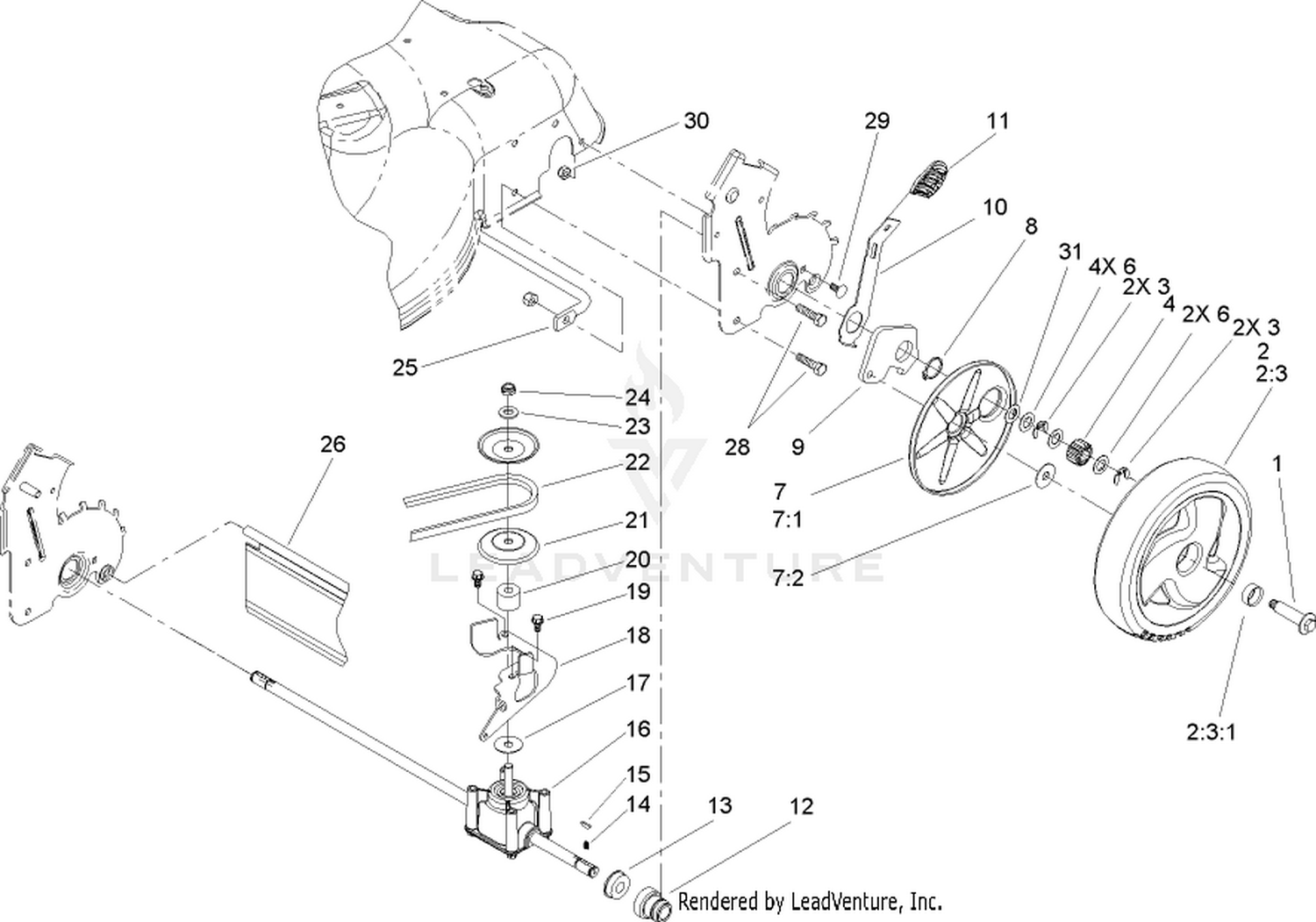 Rear Axle and Transmission Assembly