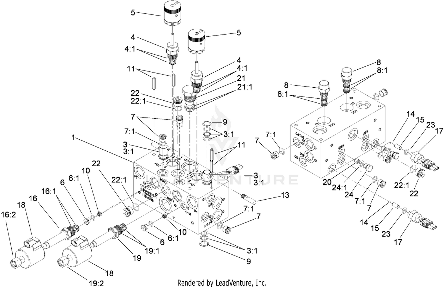 Hydraulic Manifold Block Assembly No. 110-8969