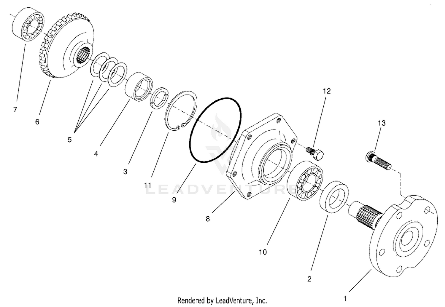 Rear Axle Assembly No. 95-7500 (continued) Axle Assembly