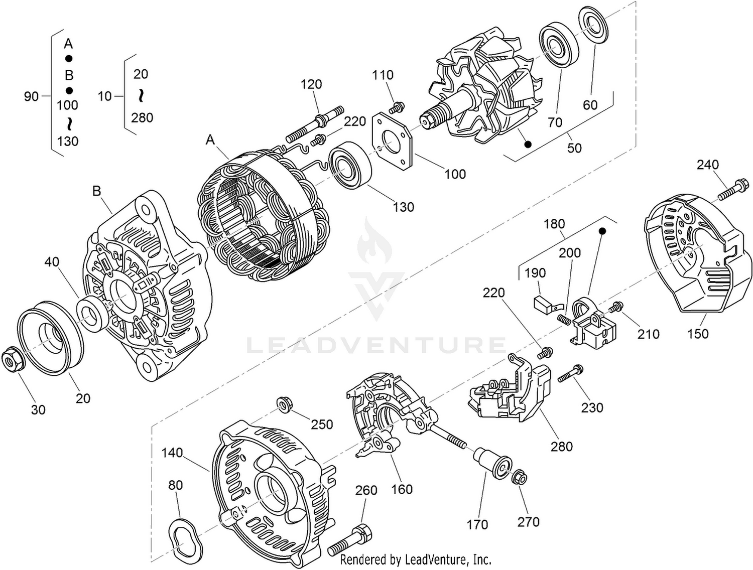 Alternator Components Assembly