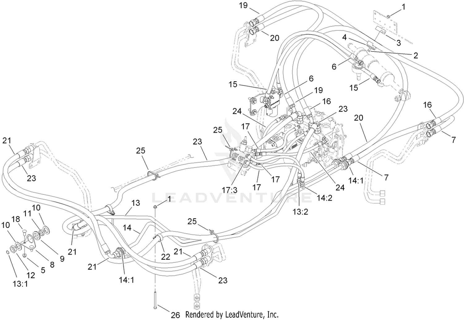 4 Wheel Drive Hydraulic Hose Assembly