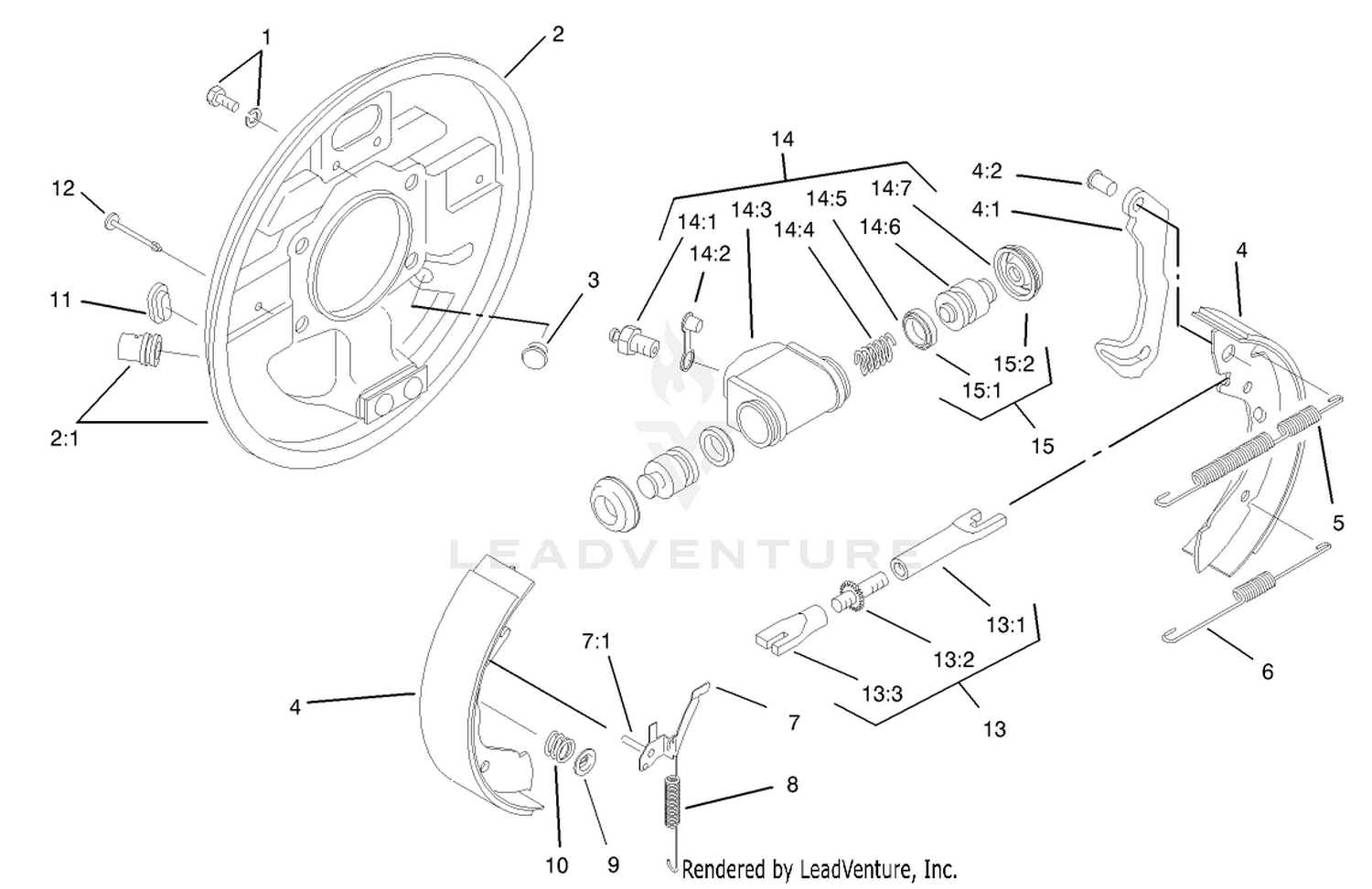 RH Rear Brake Assembly No. 93-7125