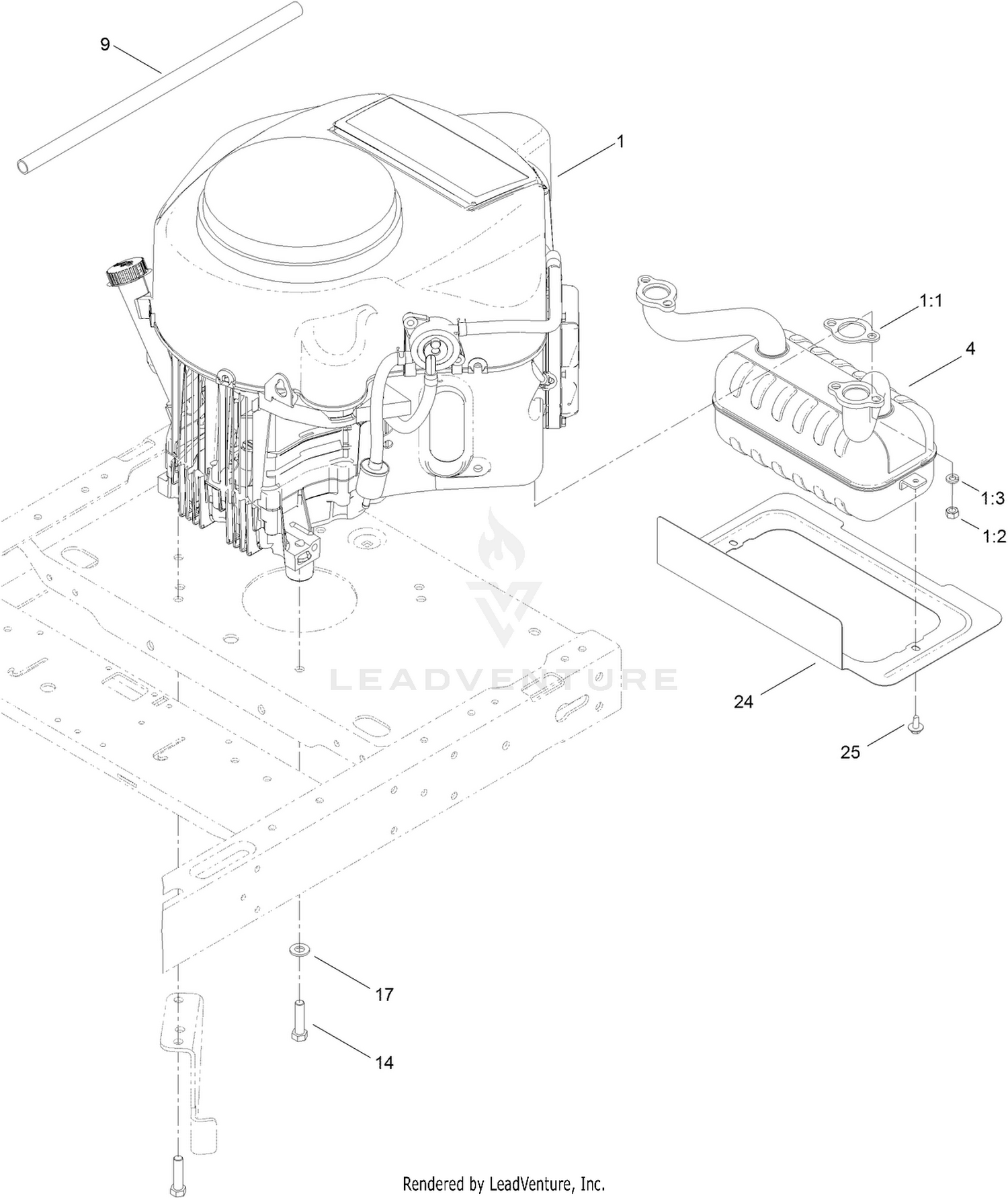 Engine and Exhaust Assembly