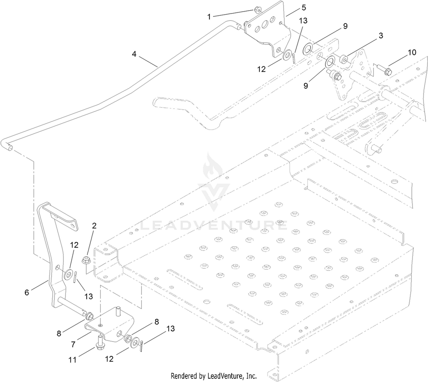 Foot Assist Deck Lift Assembly