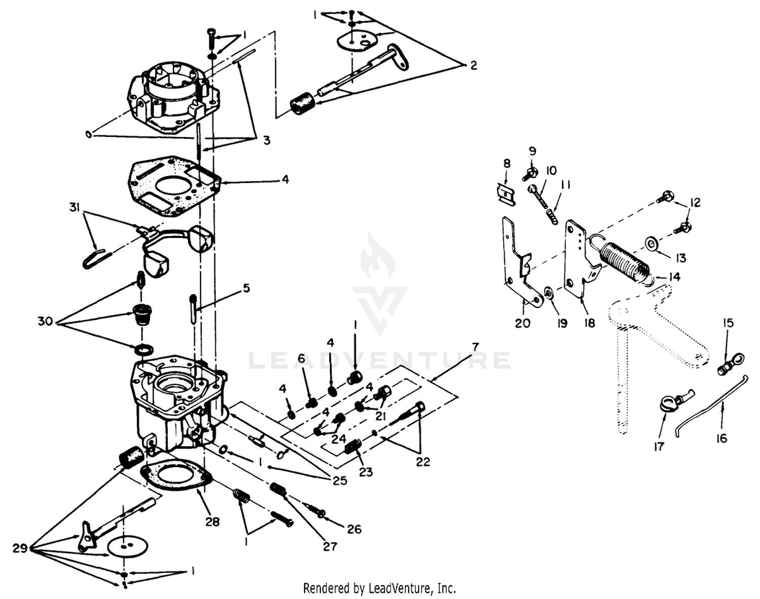 Engine, Onan Model No. B48g-Ga020 Type No. 4348g Carburetor And Governor Control-Variable Speed (side Pull)