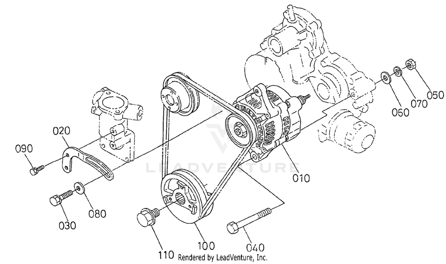 Alternator And Pulley Assembly
