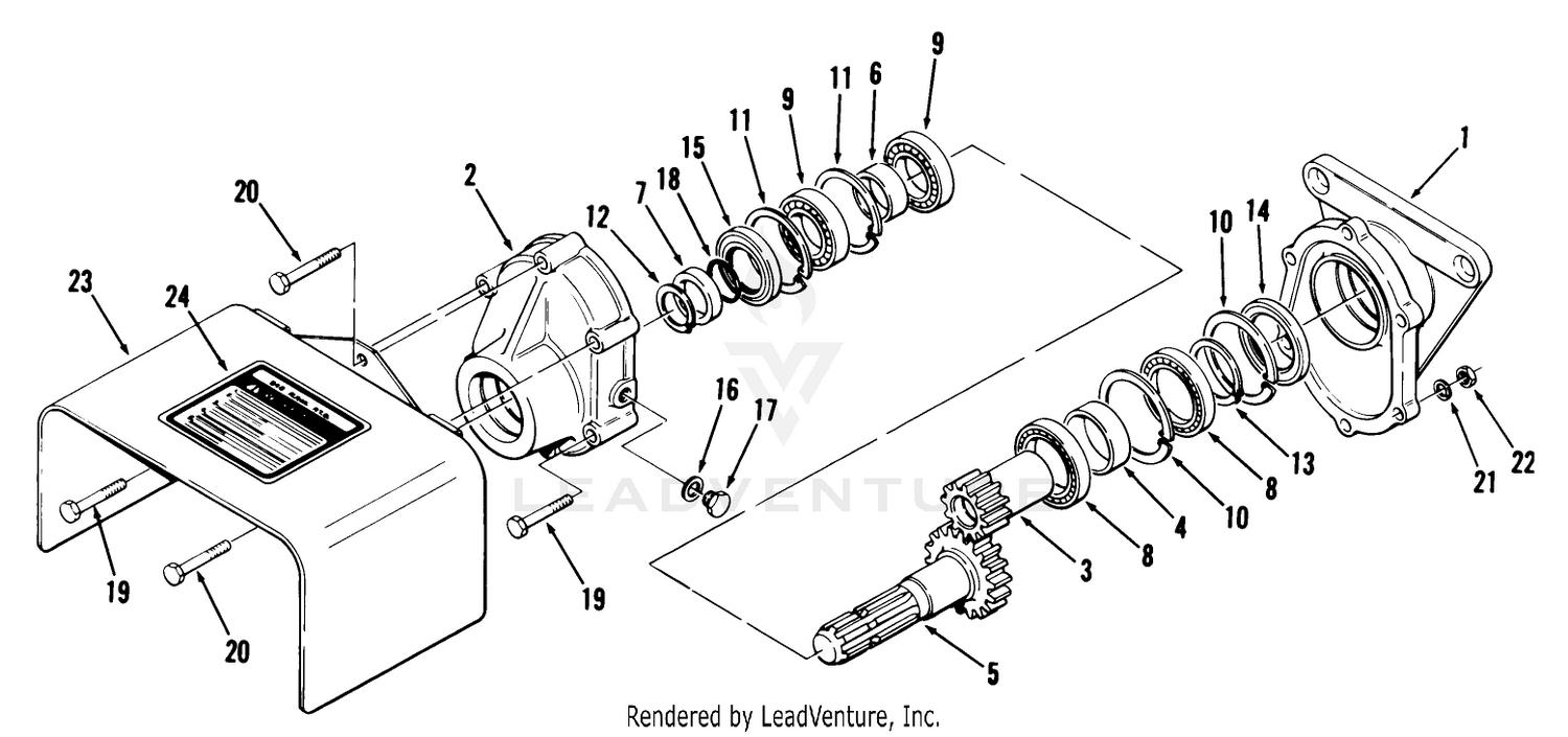 Parts List For 540 Rpm Rear Pto Gearbox Factory Order Number 8-3225