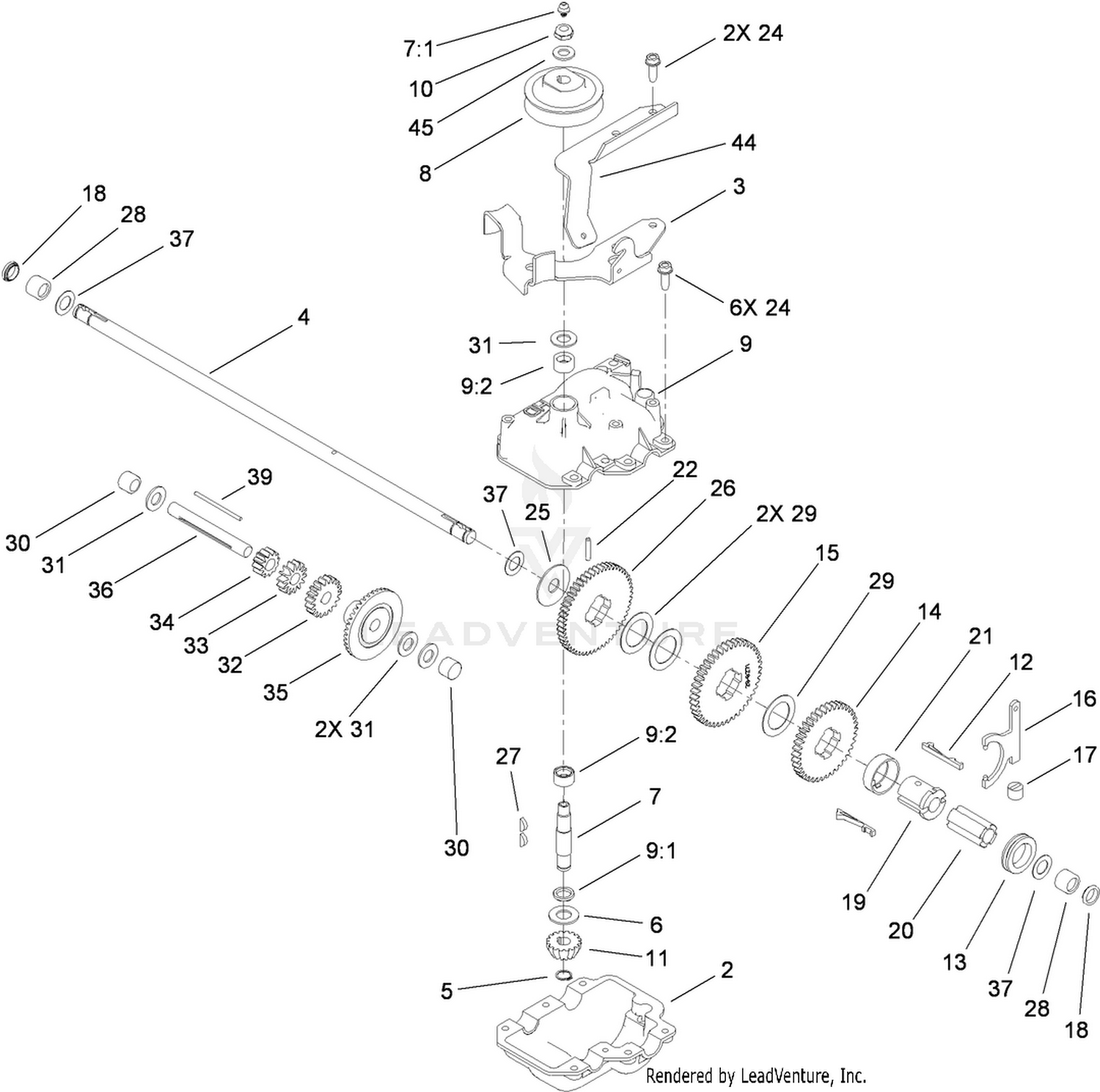 Gear Case Assembly No. 110-2100