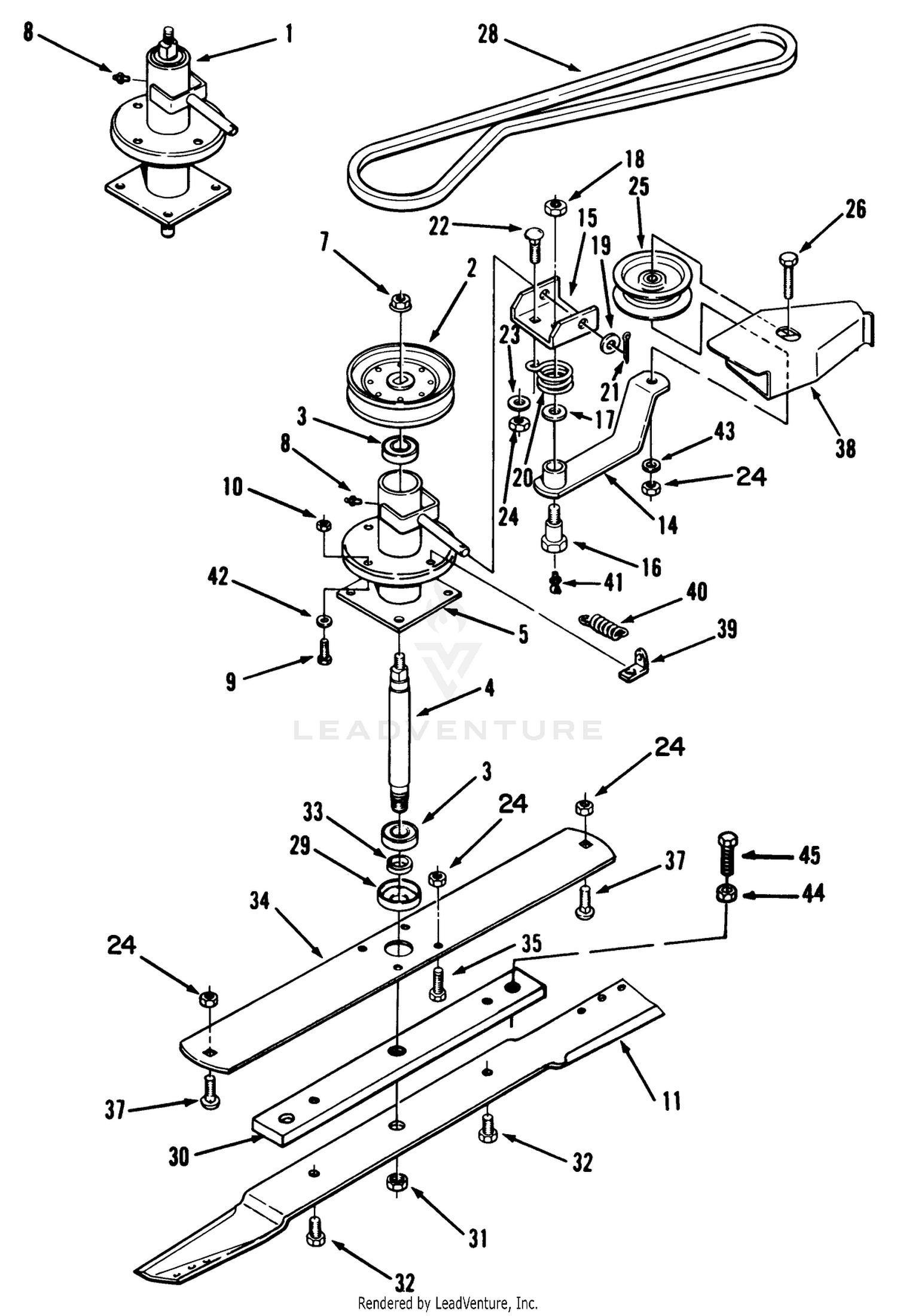 Spindle, Pulleys  Drive Belt Assemblies