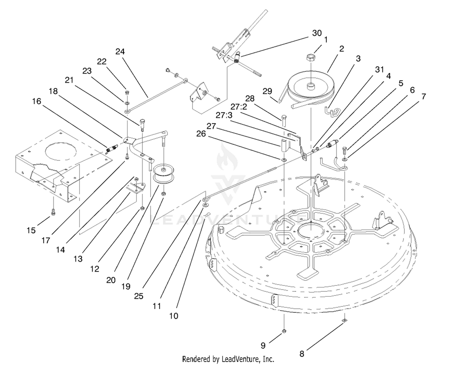 Pulley  Belt Assembly (32" Cutting Unit)