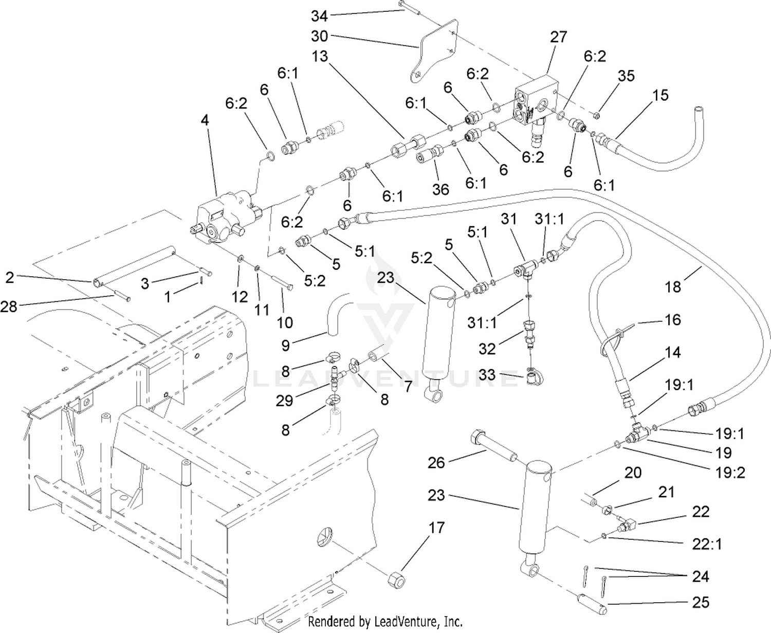 Hydraulic Cylinder and Lift Arm Assembly