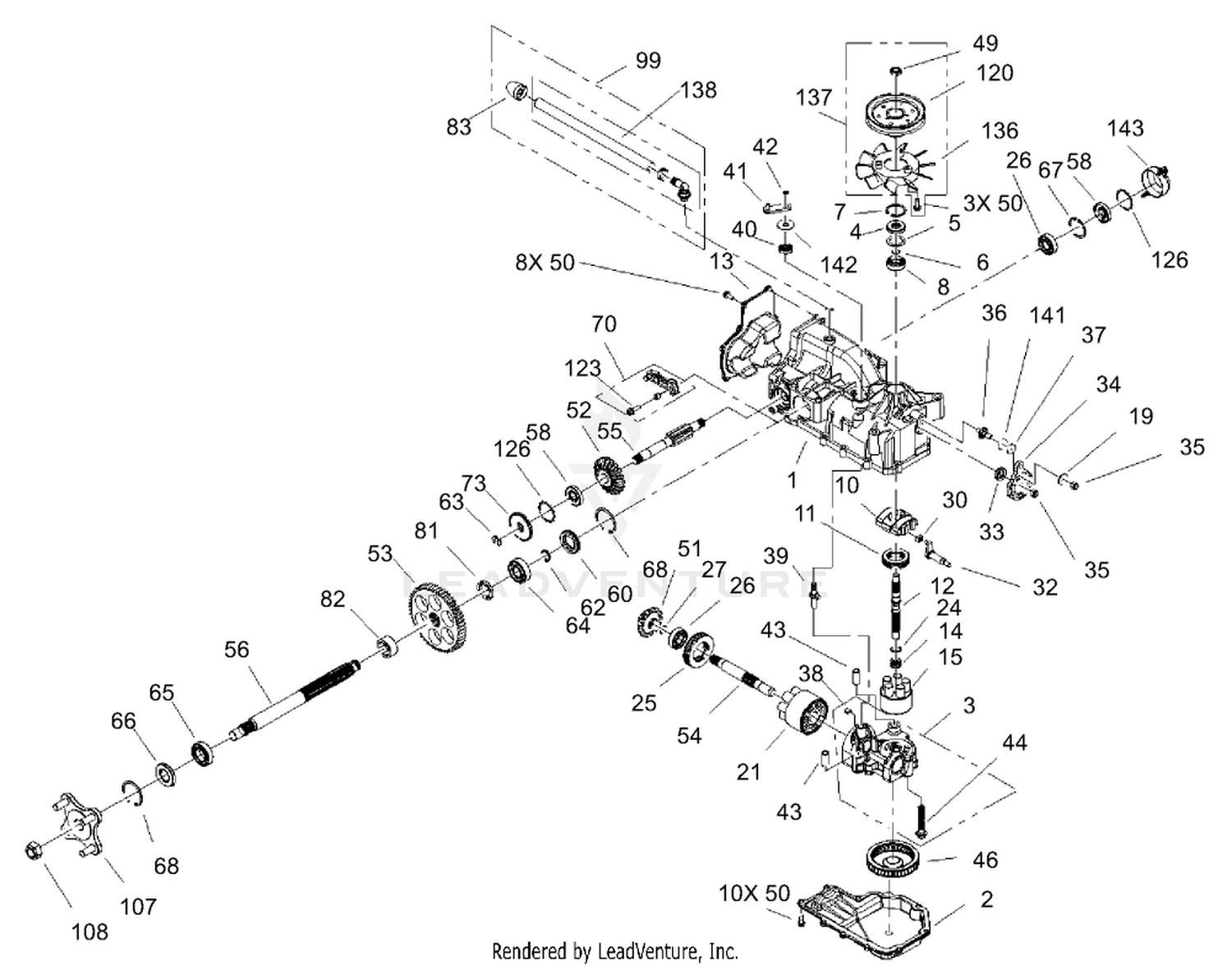 RH Hydro Transaxle Assembly No. 107-1708