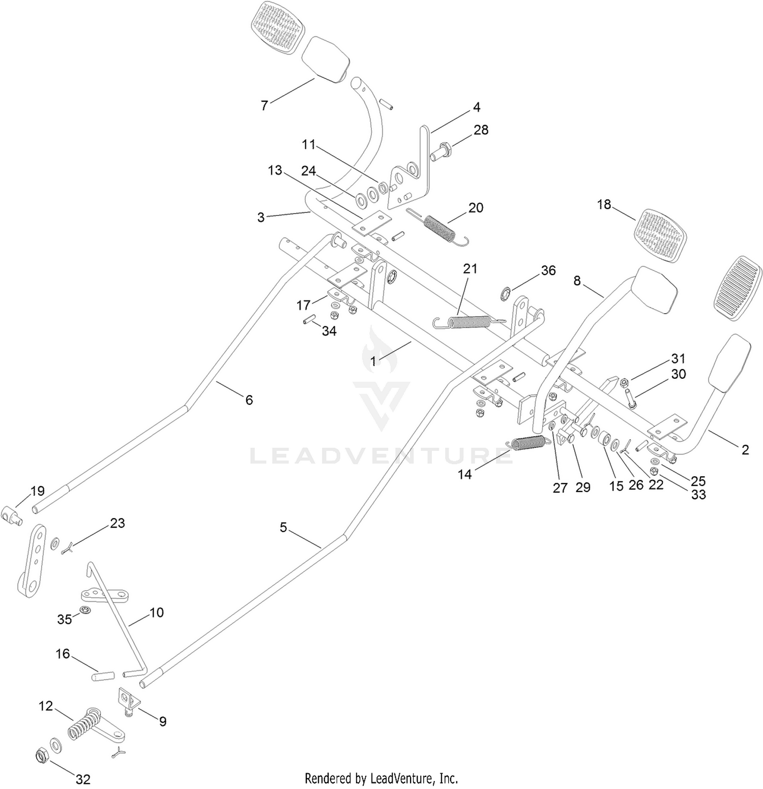 Travel Pedals and Brake Assembly