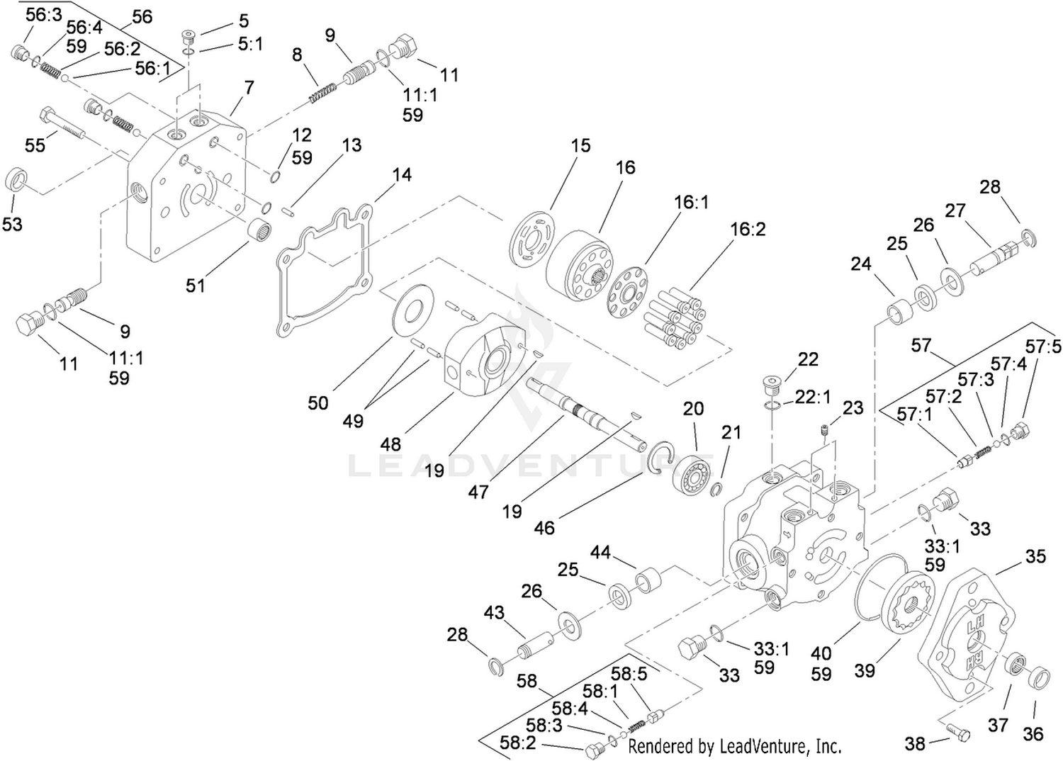 Variable Hydraulic Piston Pump  Assembly No. 114-0613