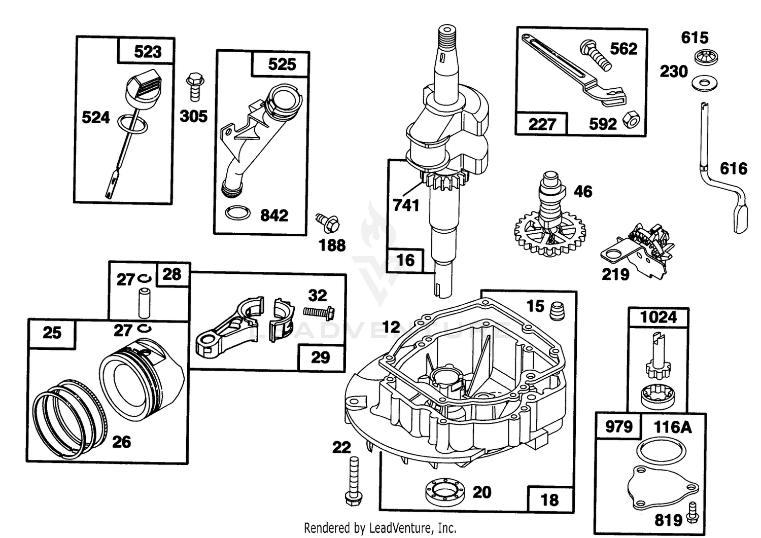 Engine Gts 150 (model No. 20465 Only)(model No. 97772-0310-A2) 2