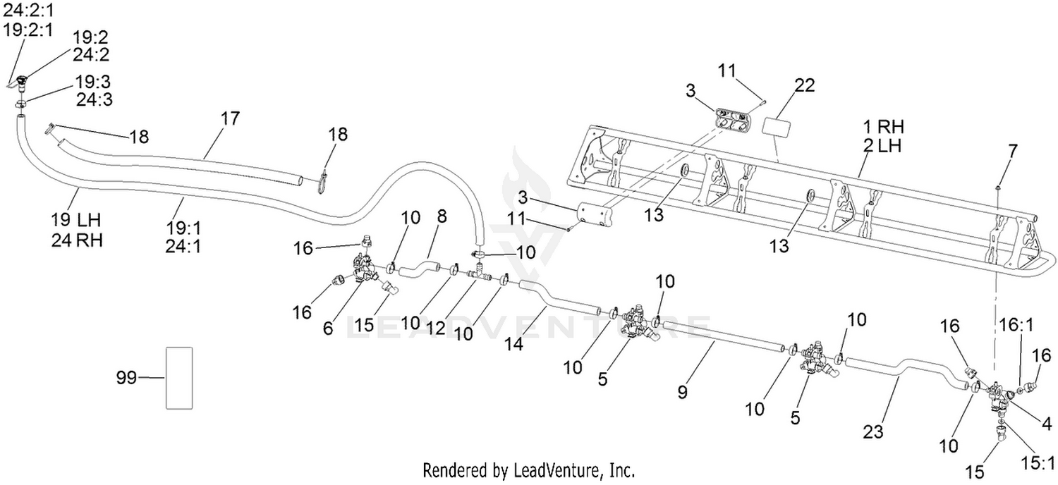 Left and Right Hand Boom Assembly