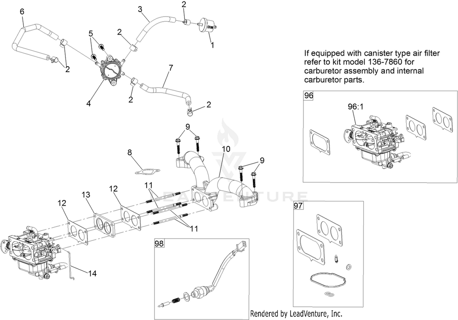 Fuel System Assembly  with Non-Canister Style Air Filter