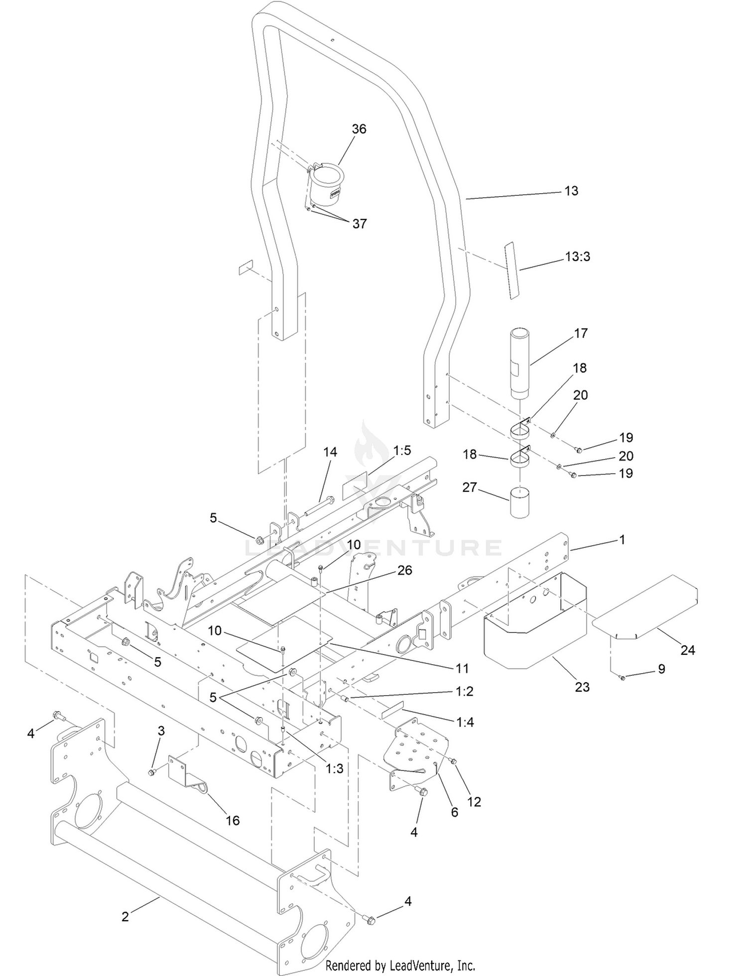 Frame and Roll-Over Protection System Assembly