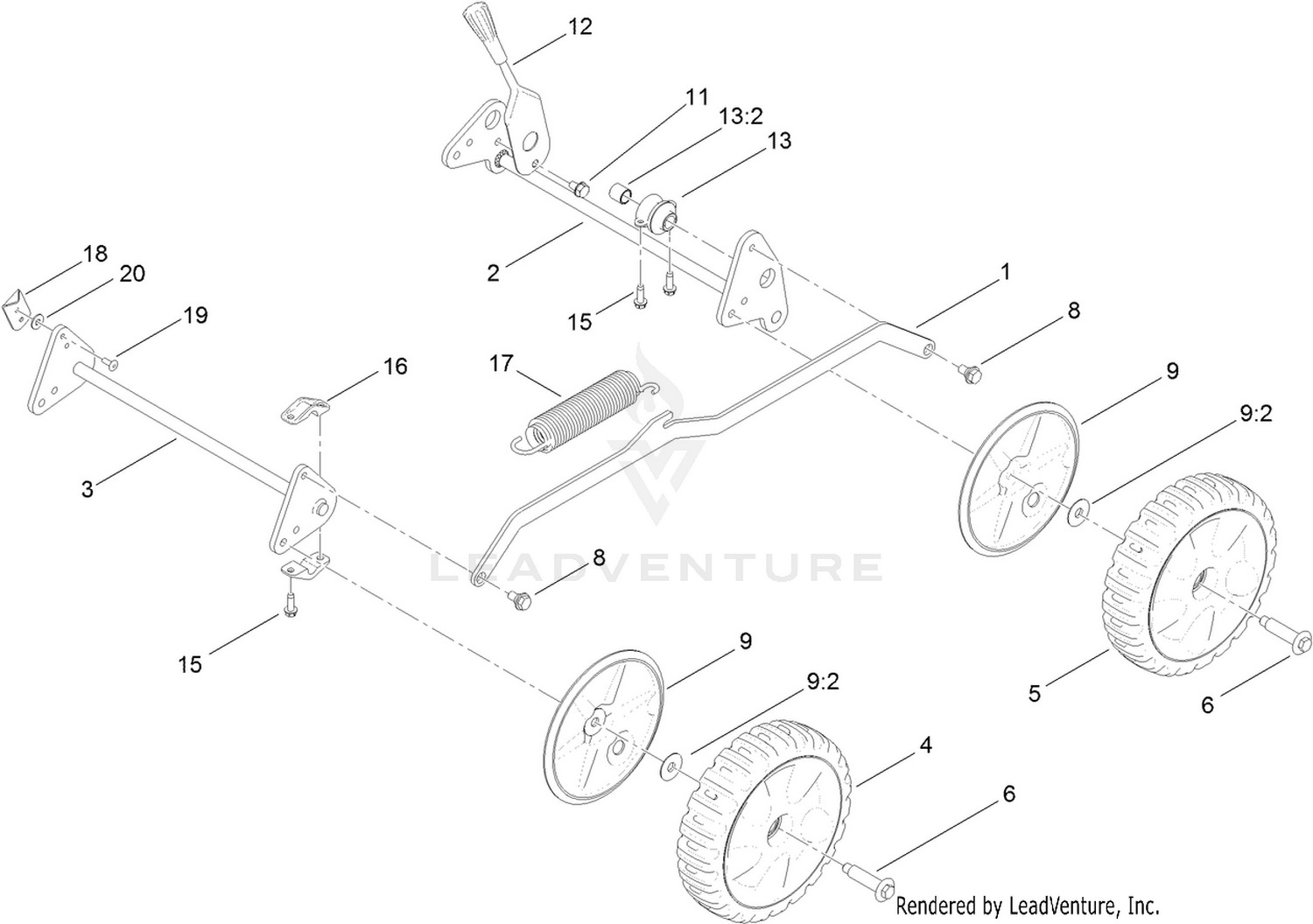 Traction, Height-of-Cut and Suspension Assembly