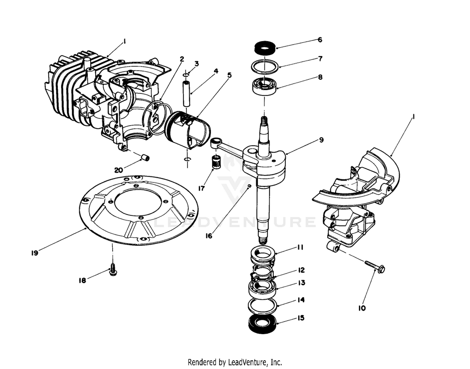 Crankshaft Assembly (engine Model No. 47pf5  47pg6)