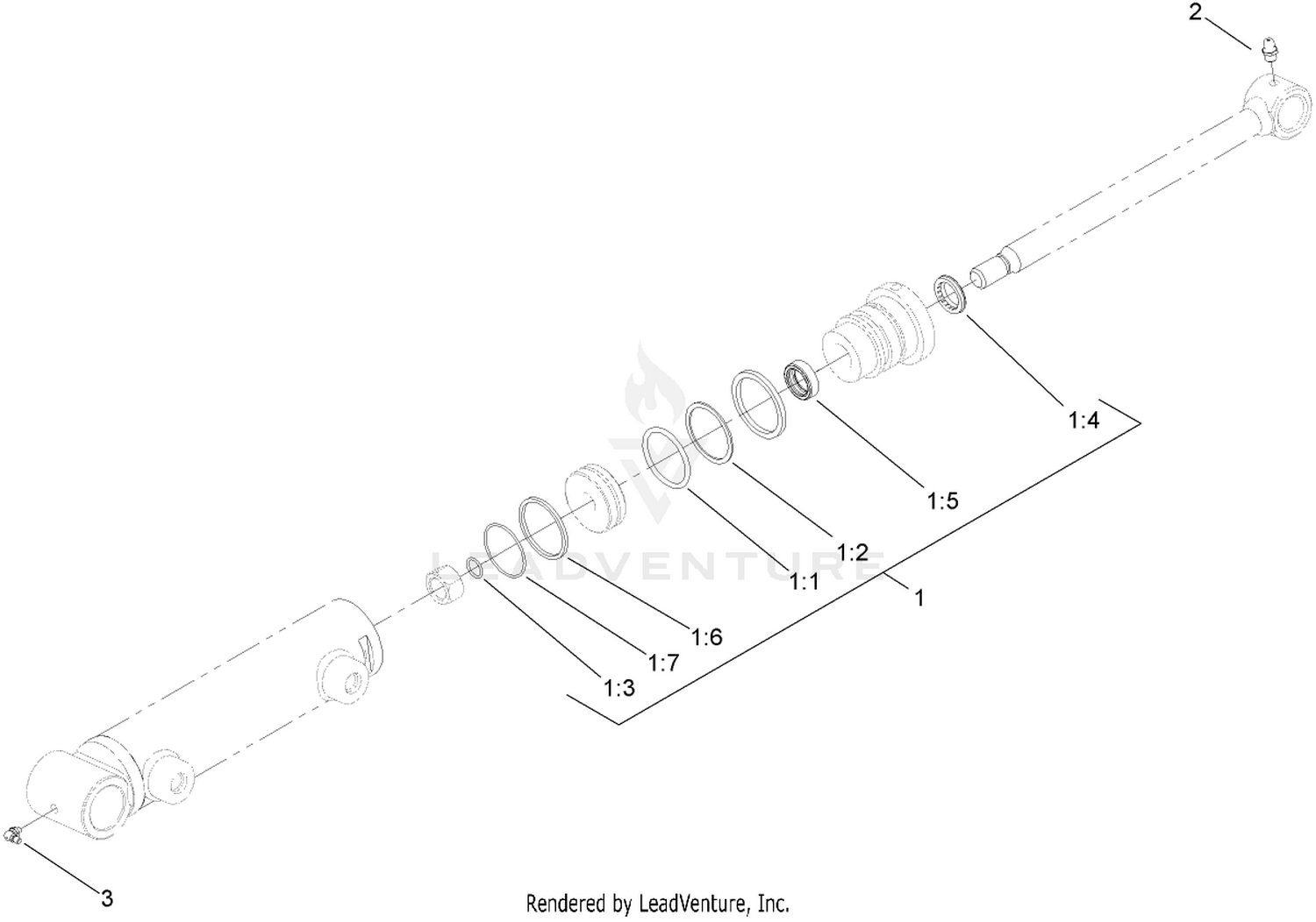 Hydraulic Cylinder Assembly No. 107-2033