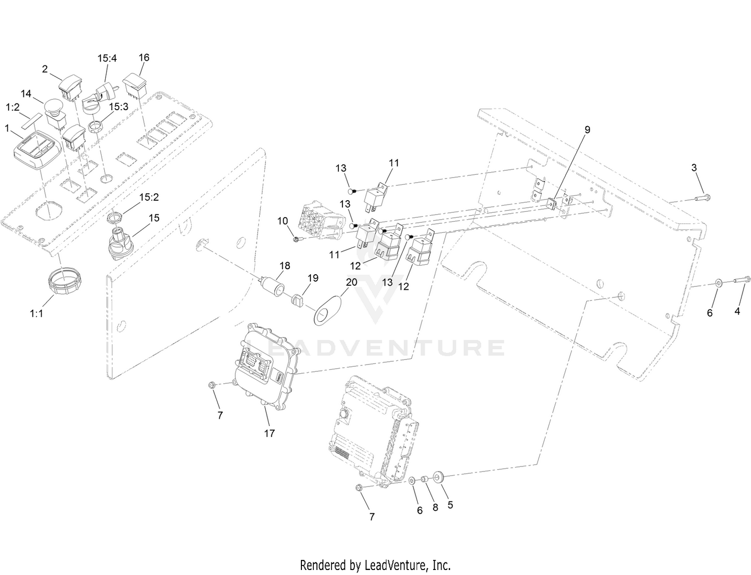 4 Wheel Drive Control Panel Assembly
