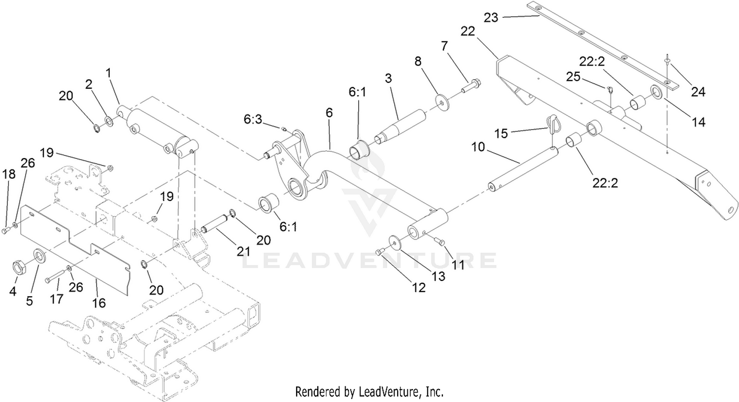Rear Lift Arm and Carrier Frame Assembly