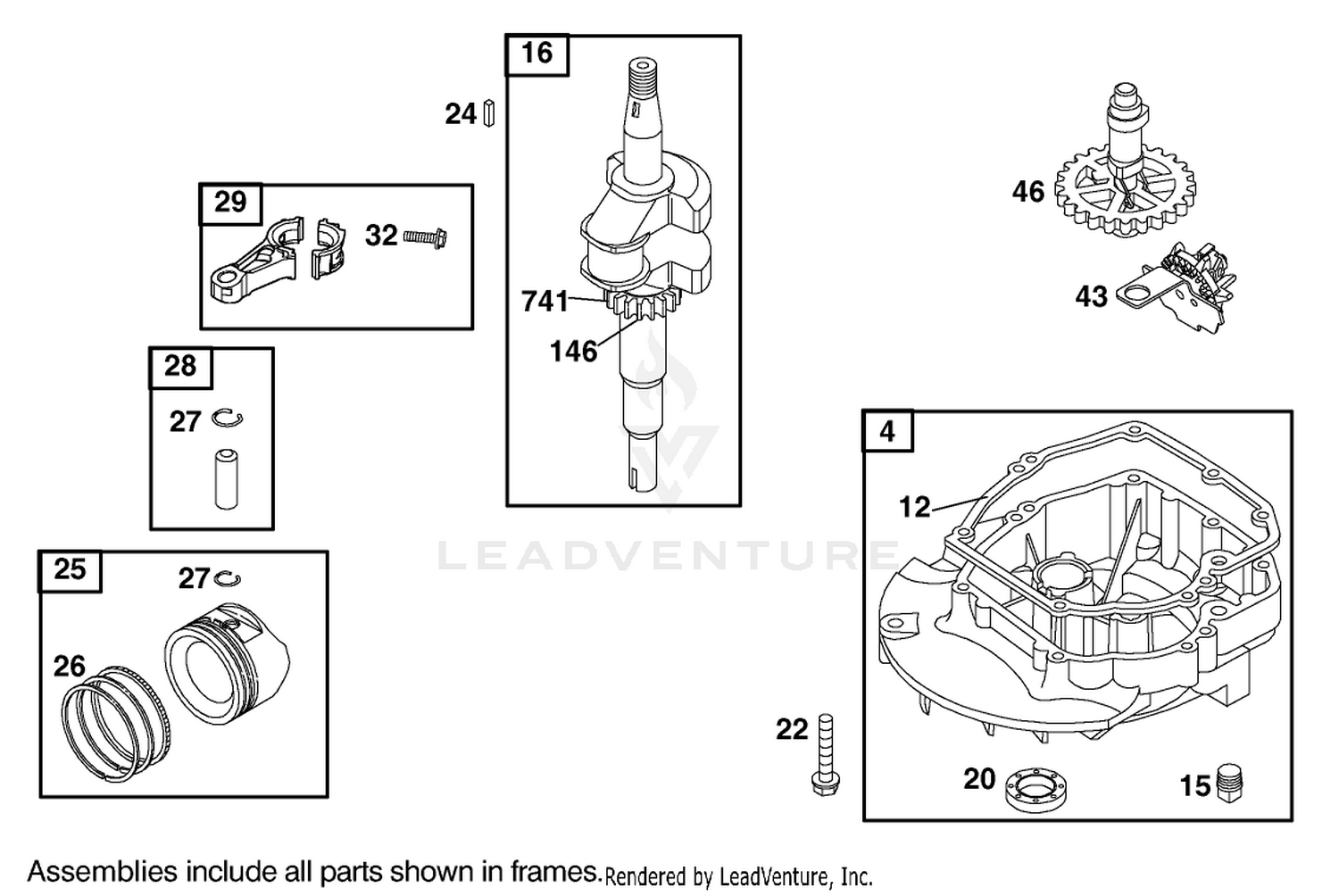 Crankshaft Assembly Engine GTS 200 (only on: 20789)