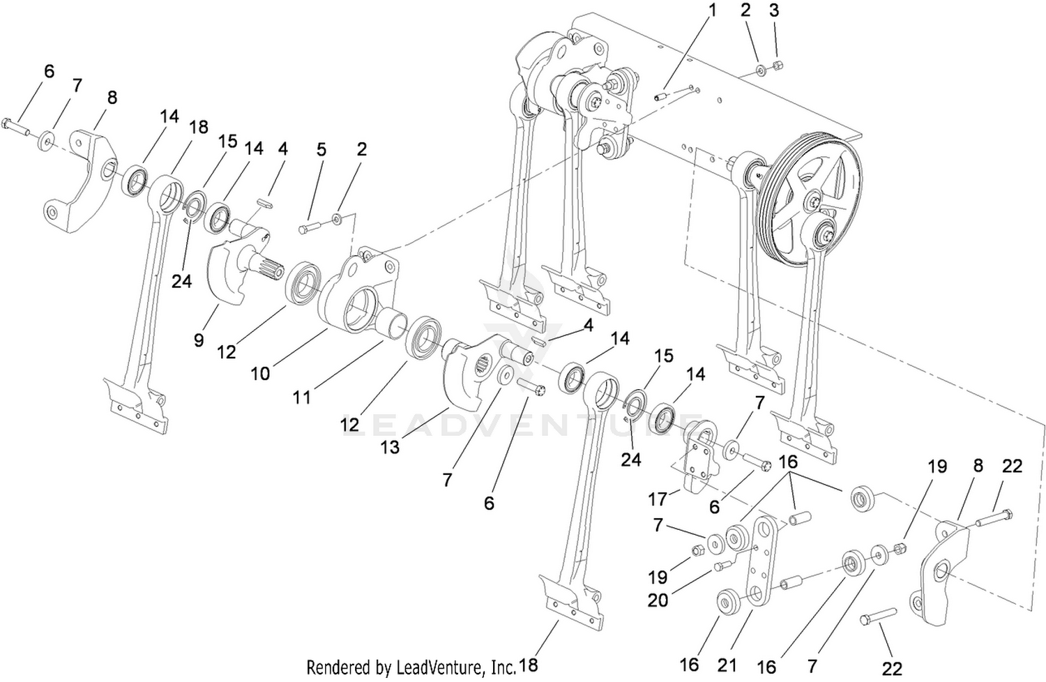 Coring Head Crank No. 3 and 4 Assembly