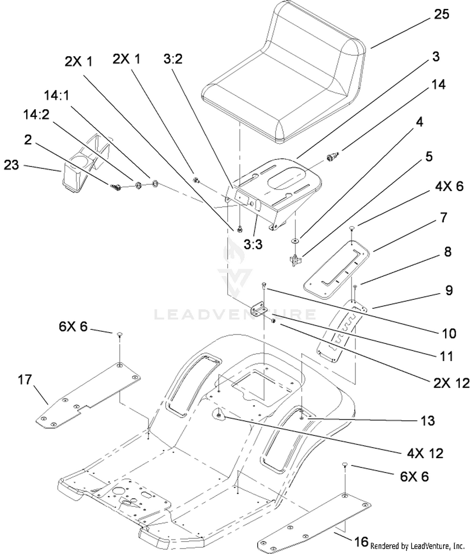 Rear Body and Seat Assembly
