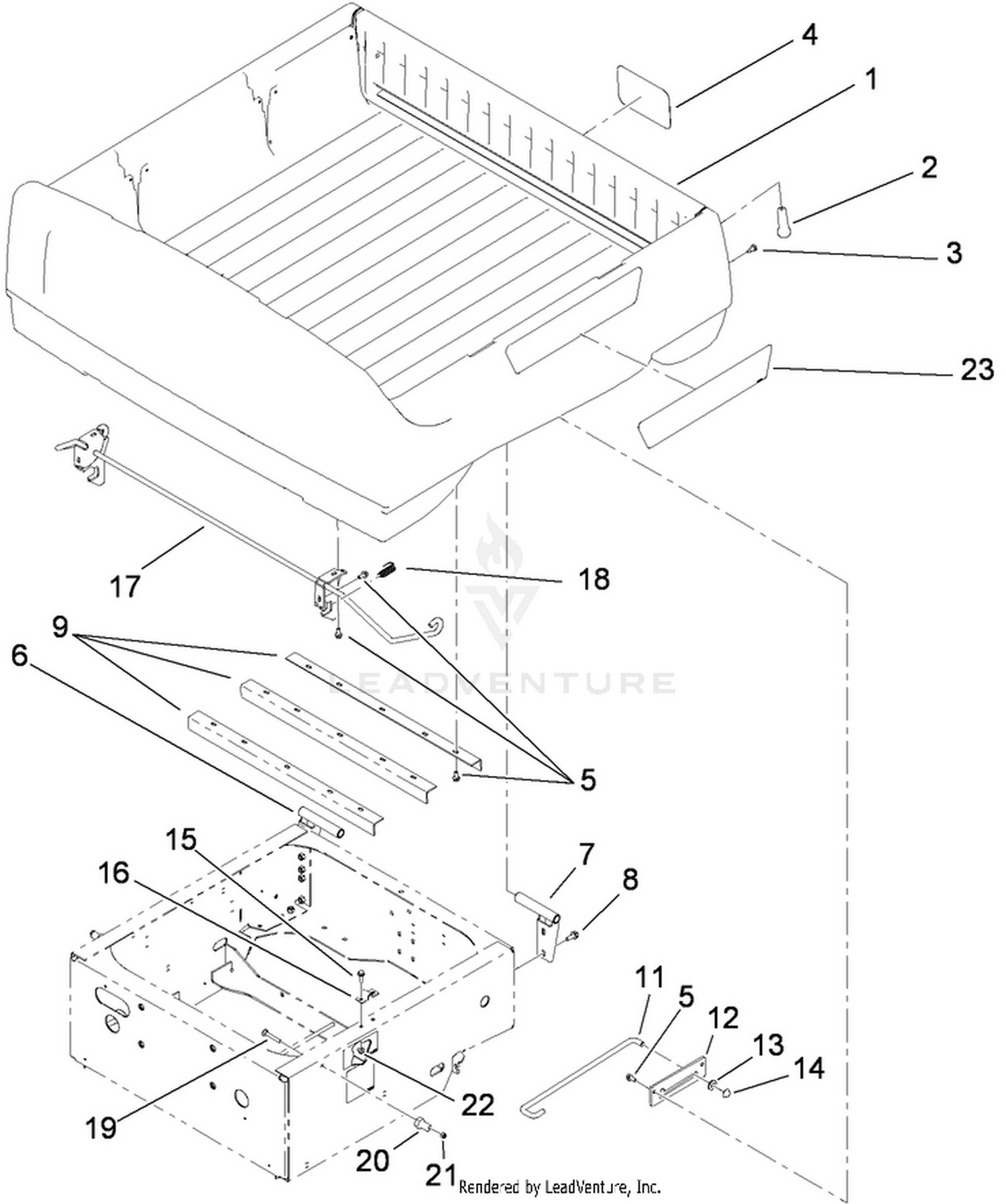 Box and Tailgate Installation Assembly