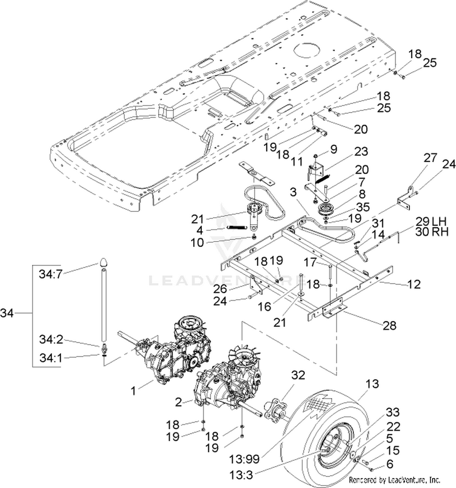 Hydro and Belt Drive Assembly