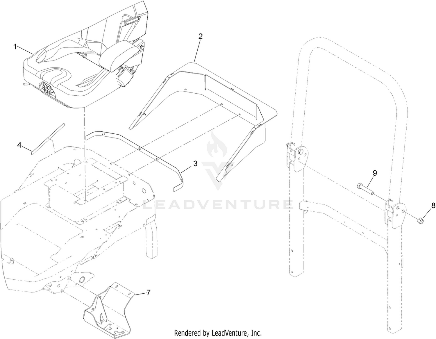 Seat, Firewall and Step Mount Assembly