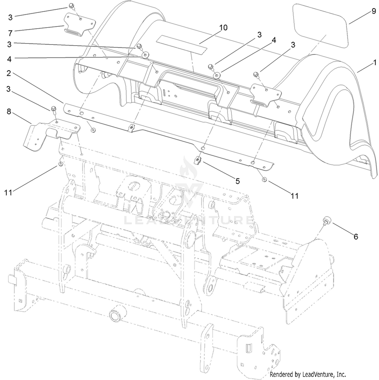 Left Hand Rear Cover Assembly