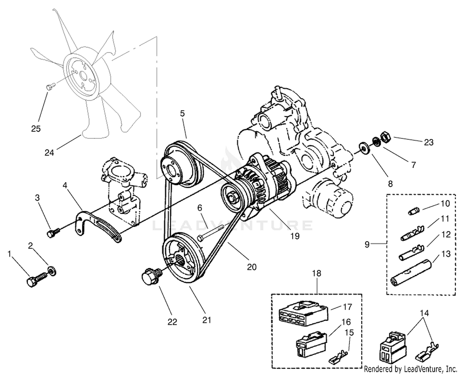 Alternator and Pulley Assembly