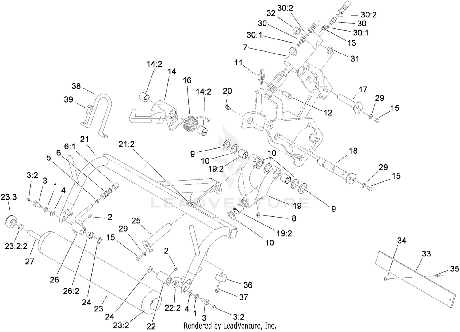 Left Hand Pull Frame Assembly