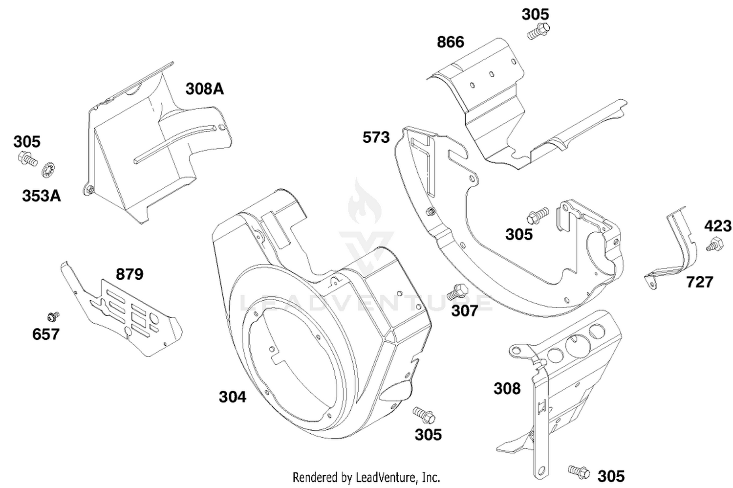 Engine Briggs  Stratton Model 303447-1179-A1 7