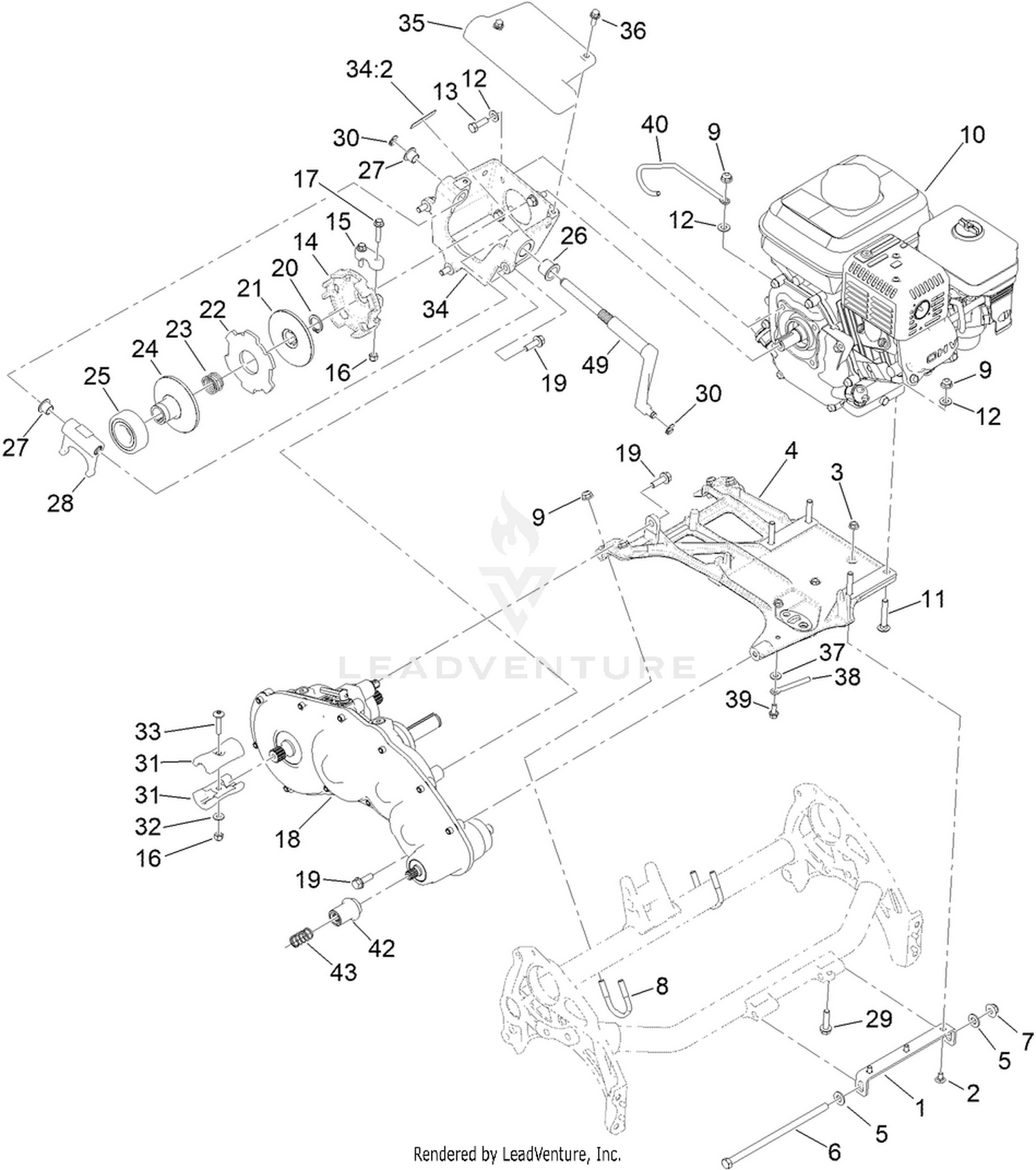 Transmission and Engine Assembly