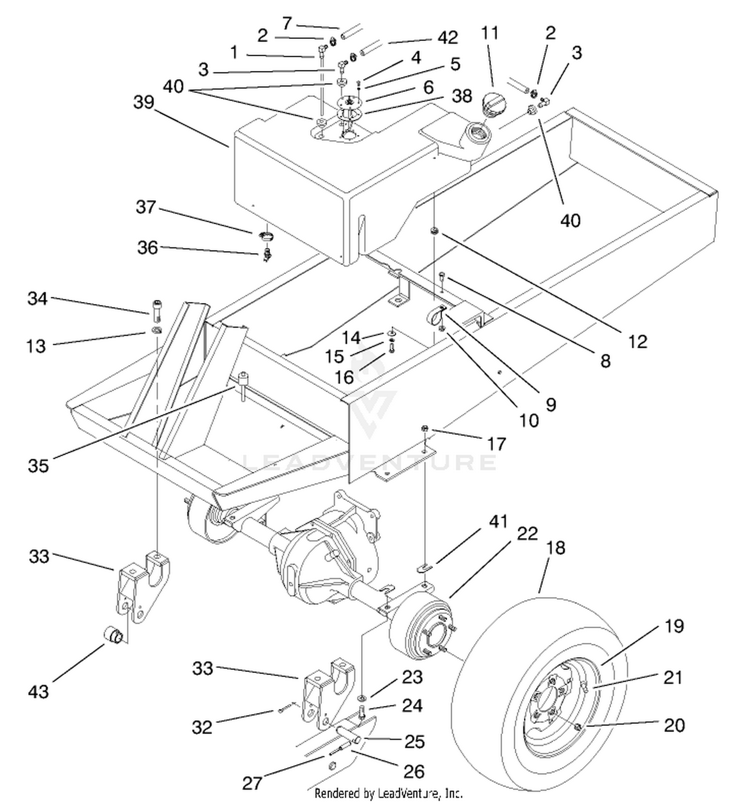 Fuel Tank And Axle Asm