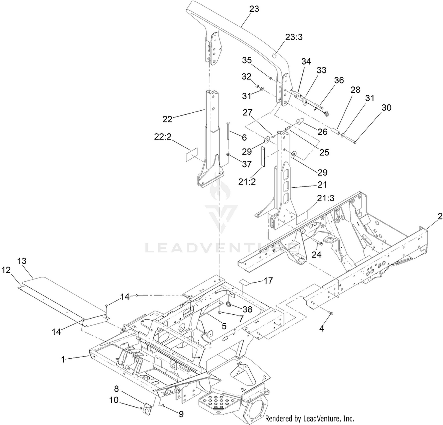 Frame and Roll-Over Protection System Assembly