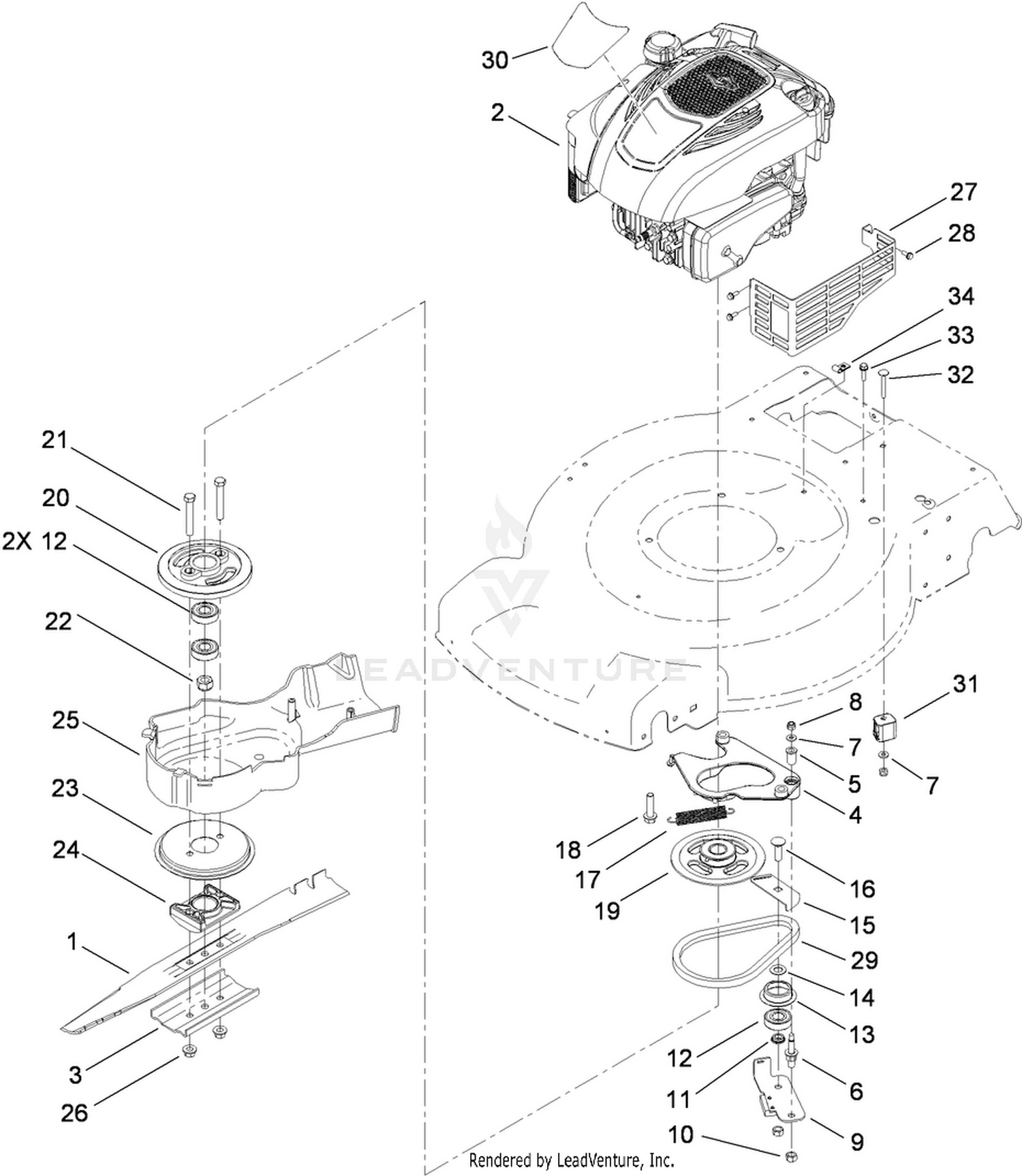Engine and Blade Assembly