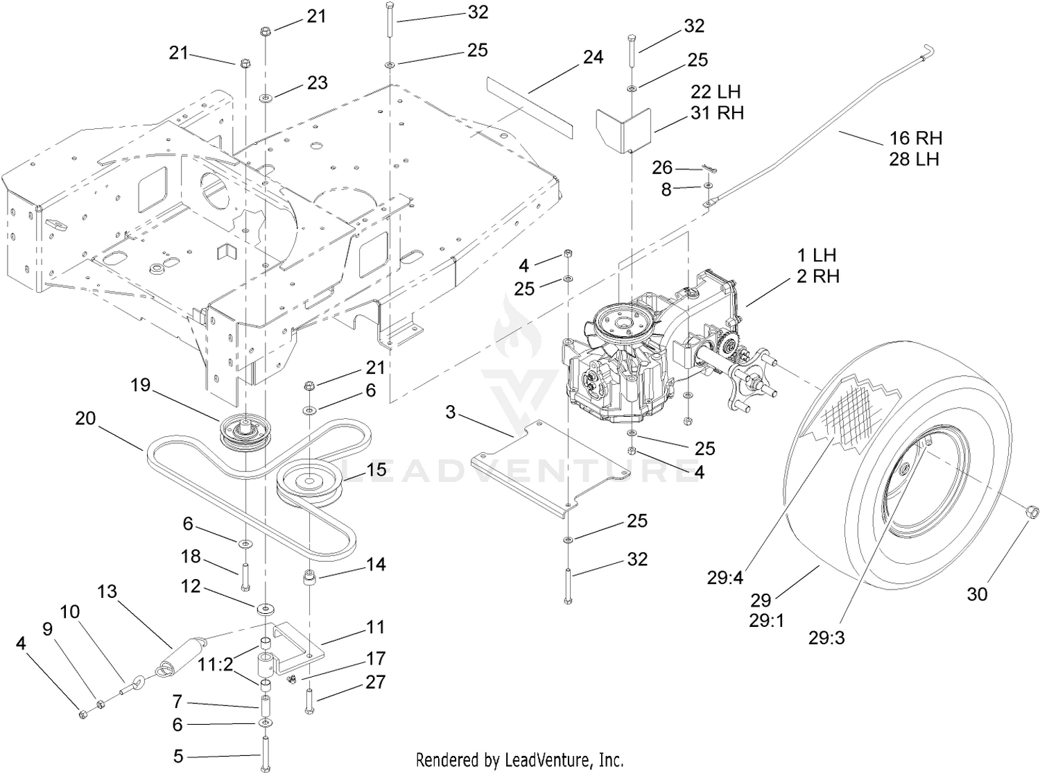 Hydro and Belt Drive Assembly