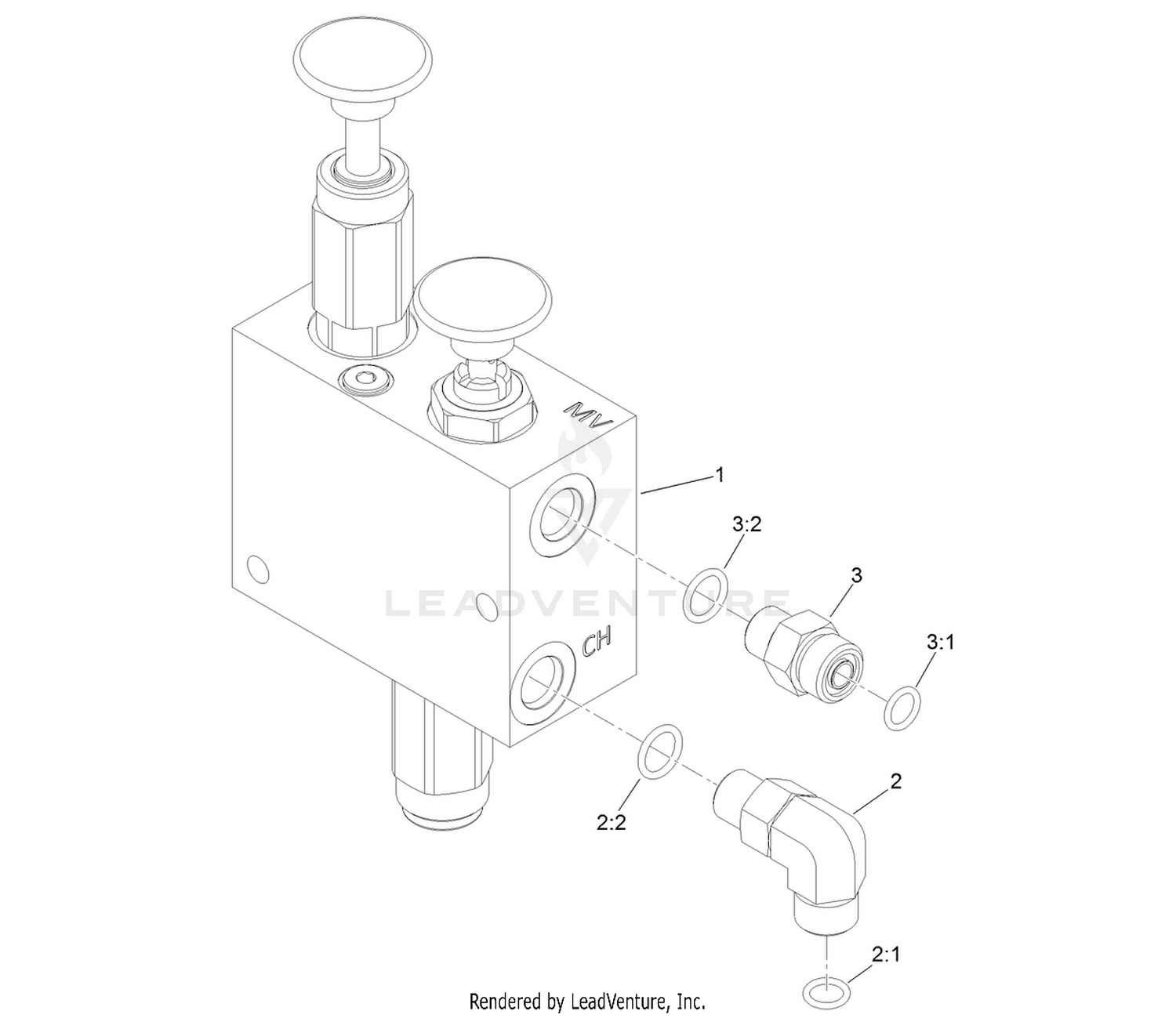 Manual Parking Brake Manifold Assembly No. 132-1378