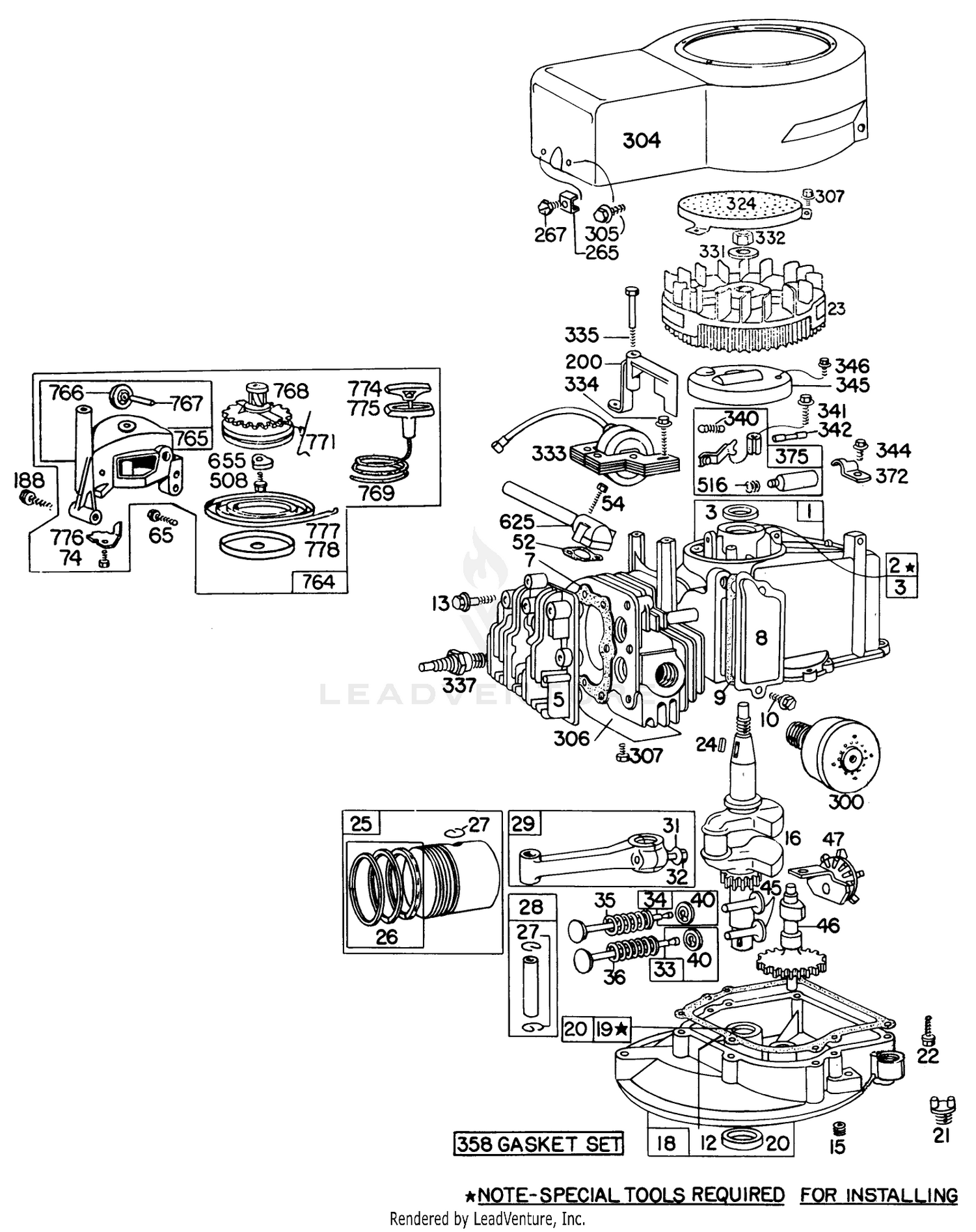Engine Briggs  Stratton Model 92908-1746-01