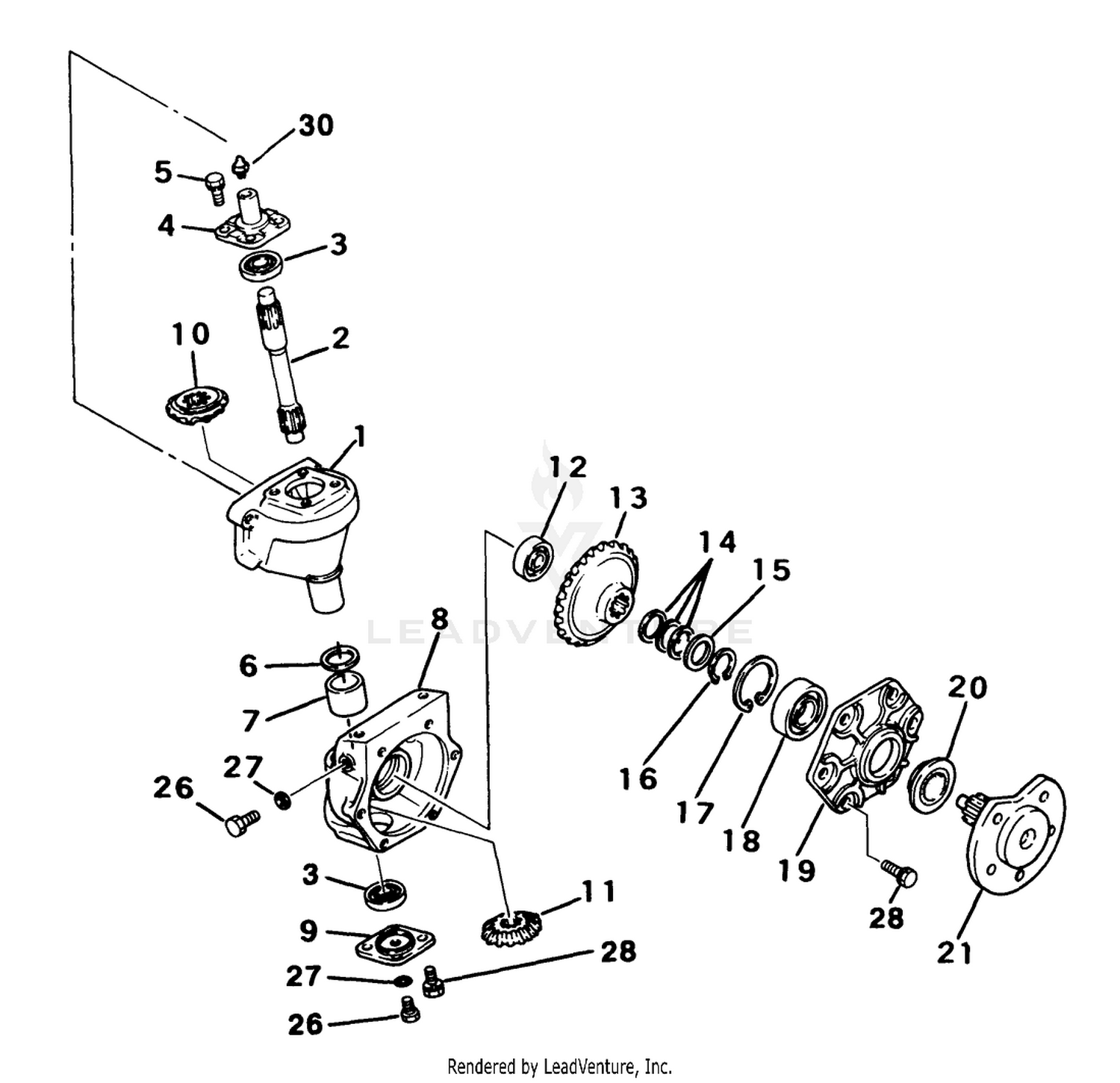 Steering Gear Case Assembly Axle No. 74-5620 (model No. 30455 Only)