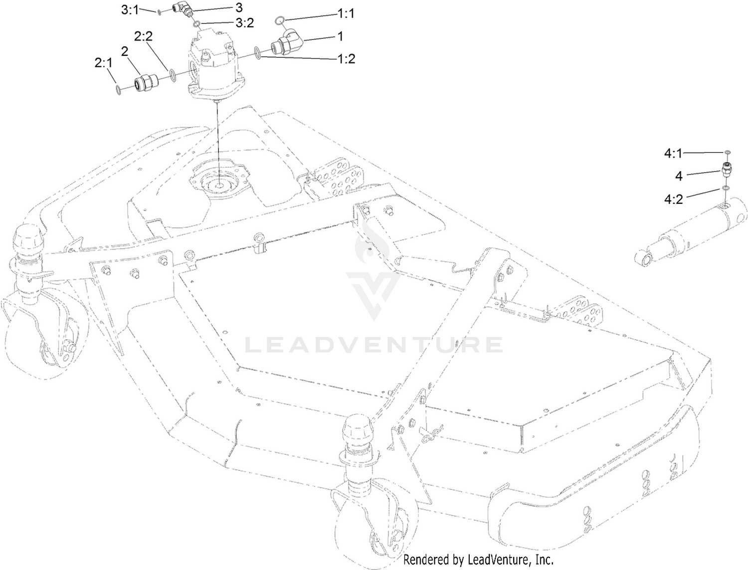 Front Deck Hydraulic Fitting Assembly